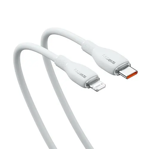 PD кабель Baseus Pudding Series Fast Charging Cable Type-C to iP 20W 2m білий P10355701221-01 - фото 4
