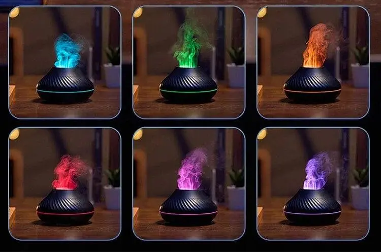 Ароматичний дифузор ефірних олій з RGB-підсвічуванням і імітацією полум’я • Зволожувач повітря з ефектом вогню 130 мл - фото 6