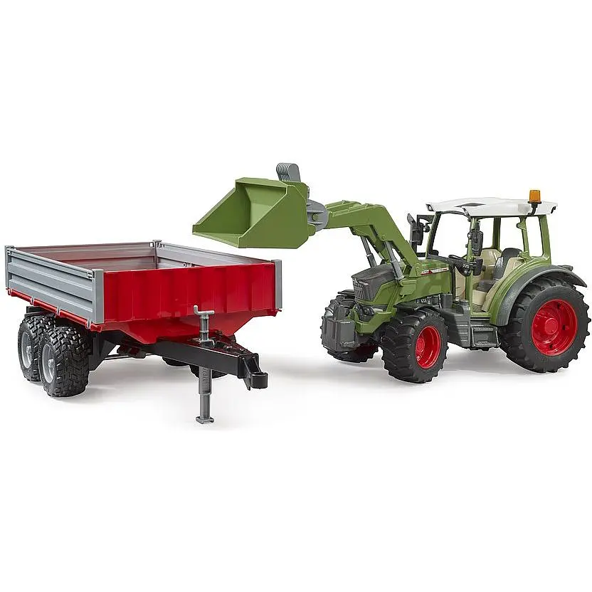 Іграшкова машинка Bruder Трактор Fendt Vario 211 з переднім навантажувачем та причепом 1:16 (02182) - фото 3