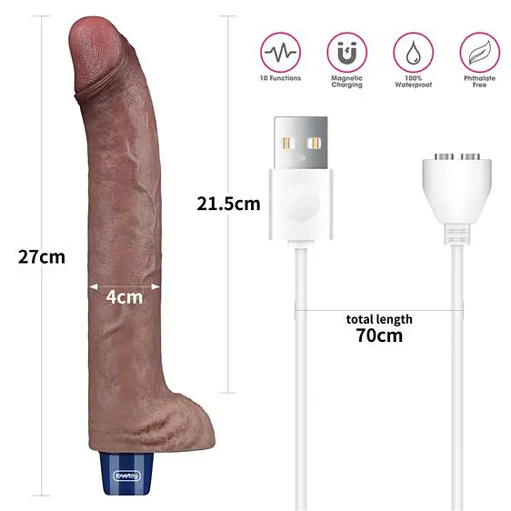 Вібратор Real Softee Rechargeable Silicone Vibrating Dildo 11" - фото 3
