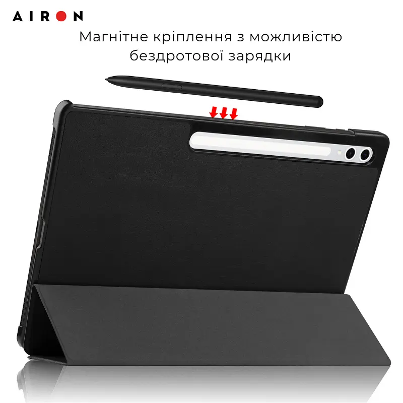 Чехол AIRON Premium для Samsung Galaxy Tab S10 Ultra 14.6 2024 с защитной пленкой и салфеткой Black - фото 10