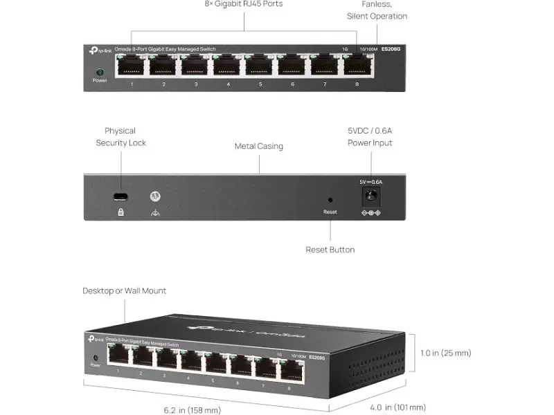 Комутатор TP-LINK Omada ES208G - фото 6