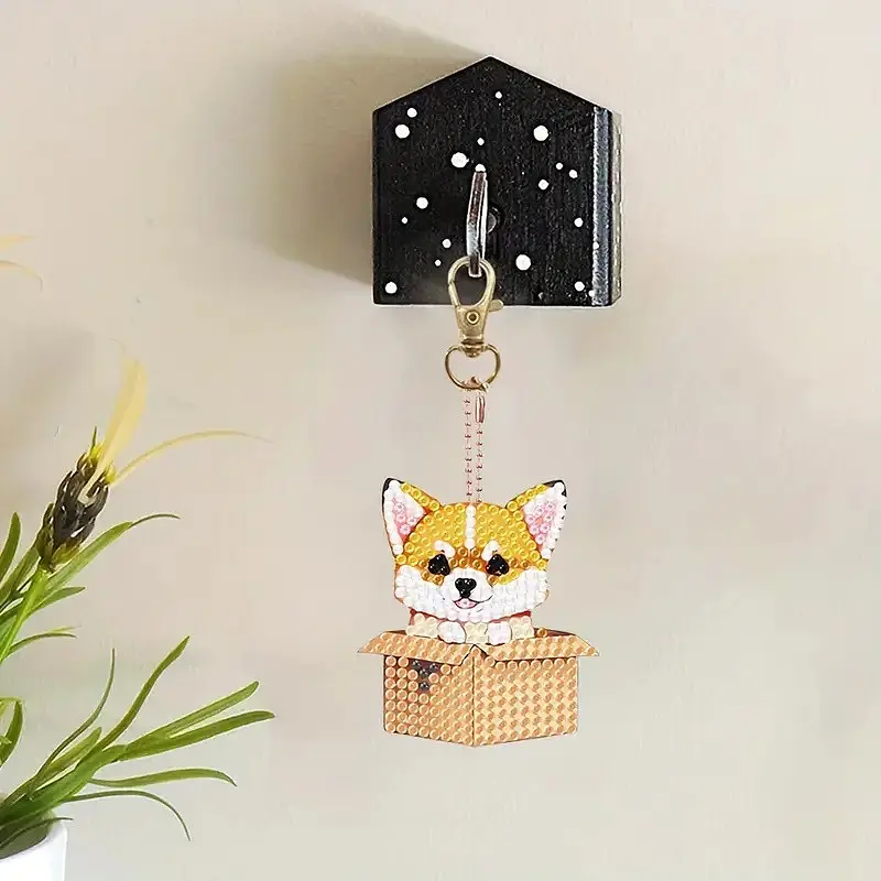 Набір брелків для алмазної мозаїки Собачки BR33, 5 штук - фото 4