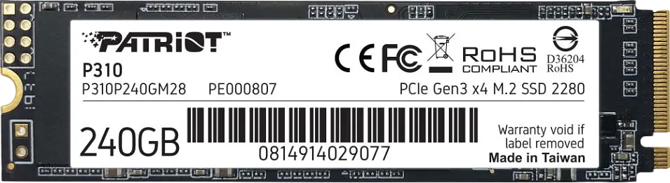 SSD M.2 накопичувач Patriot P310 240GB (P310P240GM28) - фото 2