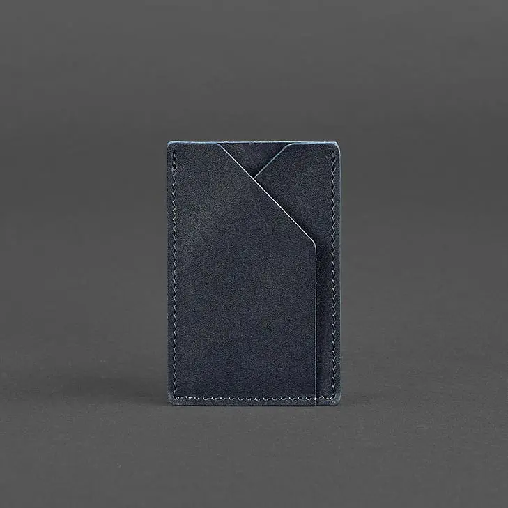 Кожаный кард-кейс 8.0 темно-синий - фото 7