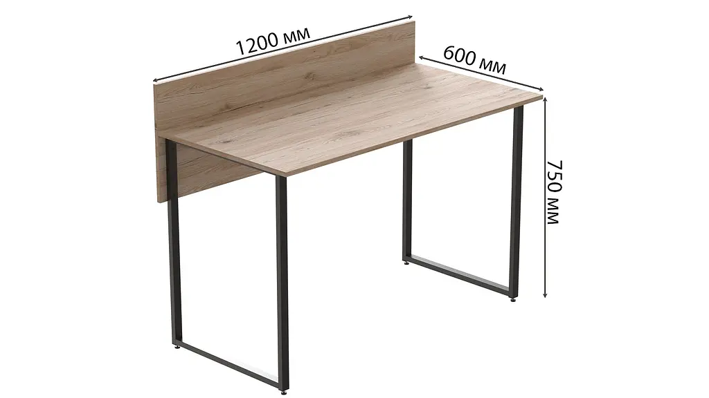 Компьютерный стол Ferrum-decor Скай 75x120x60 черный ДСП Дуб Сан-Марино 16мм (FRD-103624) - фото 4