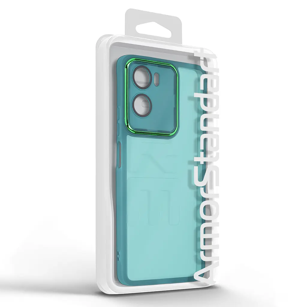 Защитный чехол для Motorola G06 4G/G06 Power 4G, Shade, зеленый, TPU+PC, матовый, защита всего корпуса, панель-накладка, противоударный, с большими бортами, амортизирует удары при падениях, ArmorStandart (ARM89067) - фото 3