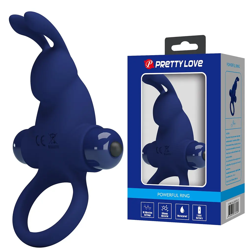 Ерекційне кільце Pretty Love Vibrant Penis Ring 11.3 см синій - фото 6