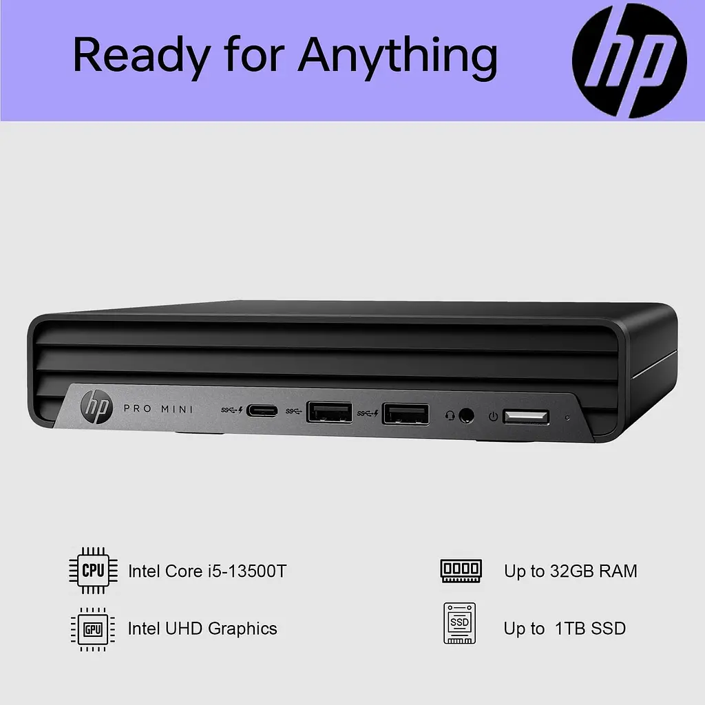 Комп'ютер персональний неттоп HP Pro 400-G9 Mini Intel i3-13100 8GB F512GB UMA WiFi кл + м 3р Win11P (884V0EA) - фото 3
