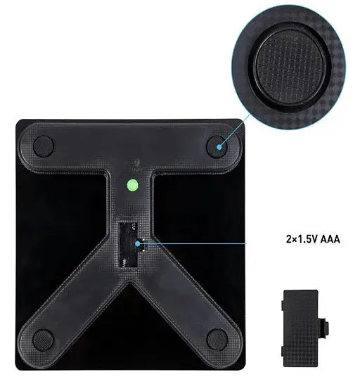Смарт-весы напольные фитнес-весы Smart Scale 25x25 см Черный 180 кг - фото 7