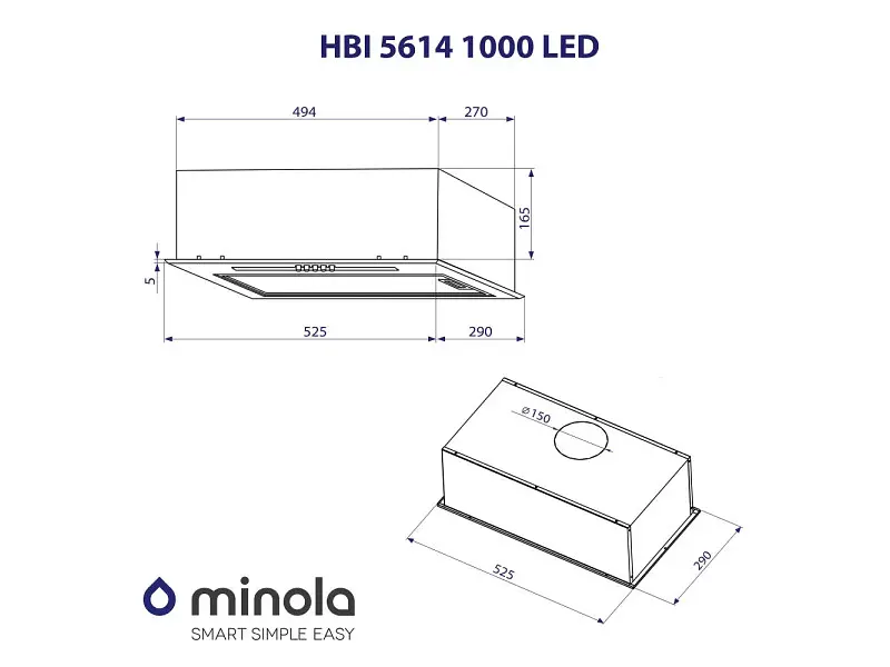 Витяжка Minola HBI 5614 BL 1000 LED - фото 4