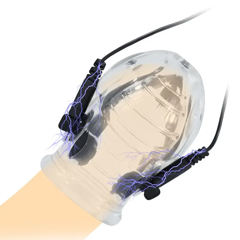 Электростимулятор-насадка на член силиконовый с дистанционным управлением 50 мм прозрачный - фото 3