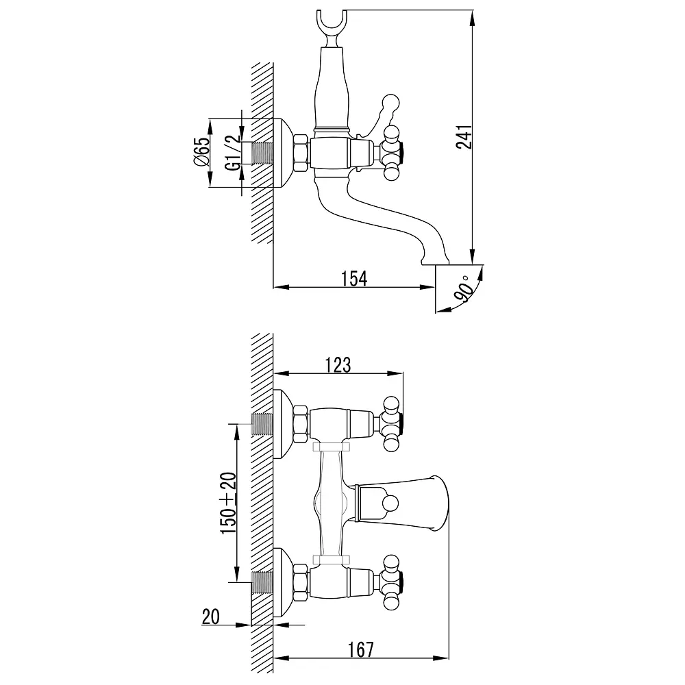Смеситель для ванны Corso FE-2C152K - фото 8