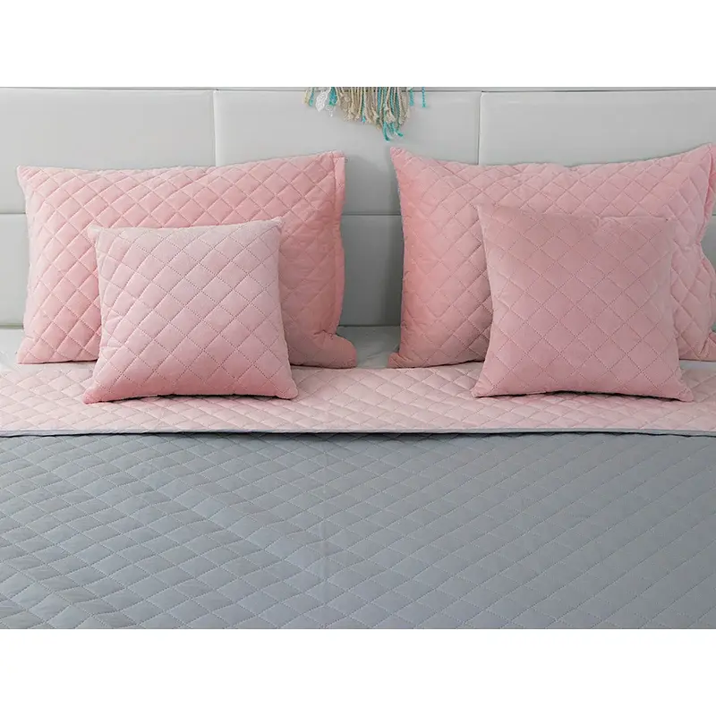 Покривало Руно двостороннє Velour Pink and Grey ромб 150х220 см рожево-сіре - фото 8