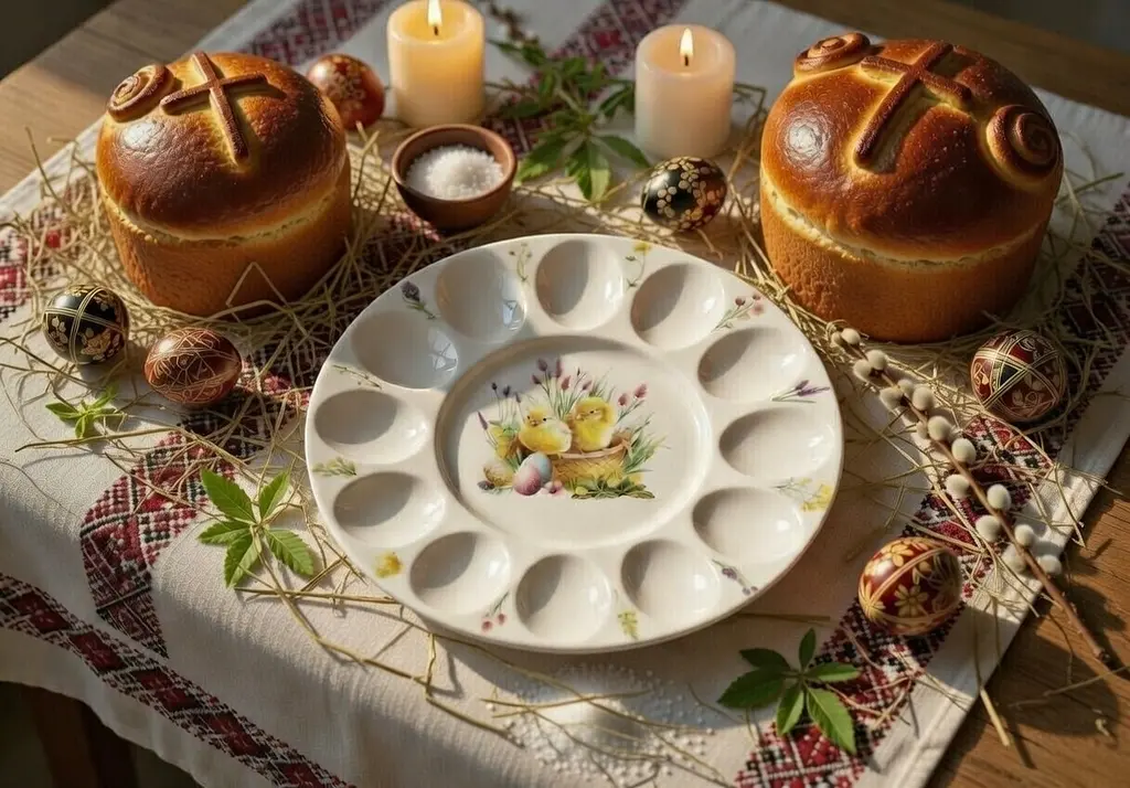 Блюдо порцелянове для 12 яєць та паски BonaDi Easter Melody 27 см (K237) - фото 4