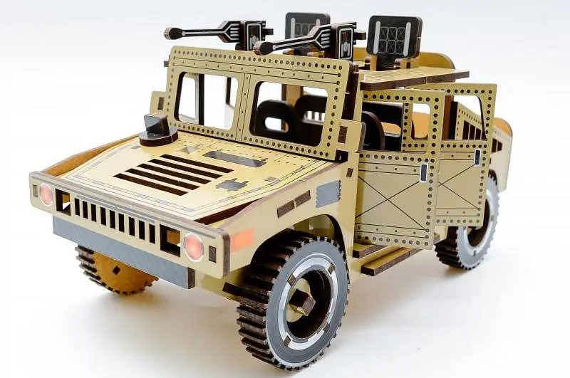 Конструктор Puz-00927 "HUMVEE" дерев'яний, р.22х11х12, 5см PuzzleOk - фото 3