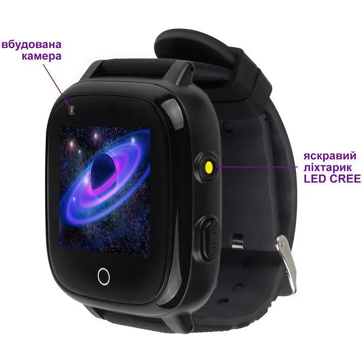 Дитячий водонепроникний смарт-годинник AmiGo GO005 4G WIFI Thermometer Black [59321] - фото 2