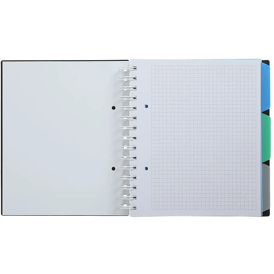 Зошит на пружині Buromax Classic В5 (170x205) 120 аркушів 3 розділювачі чорний (BM.24355911-01) - фото 3