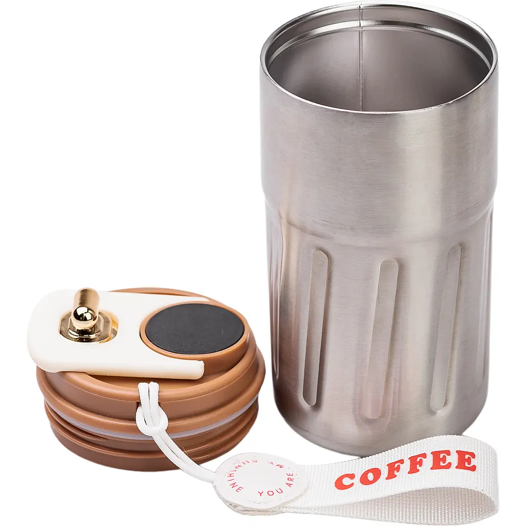 Термочашка Coffee 500 мл з датчиком температури, коричневий Yiwu HP-14-10BR - фото 5