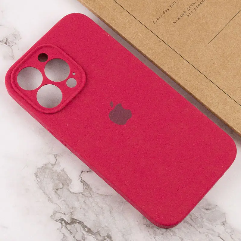 Чохол Silicone Case Full Camera Protective AA для Apple iPhone 14 Pro 6.1" Червоний / Rose Red - фото 4