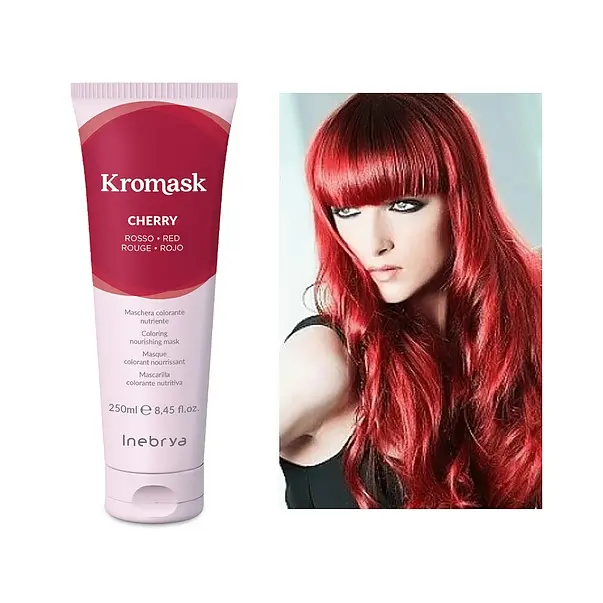 Тонувальна маска для волосся Inebrya Kromask Cherry Red вишнево-червона 250 мл - фото 3