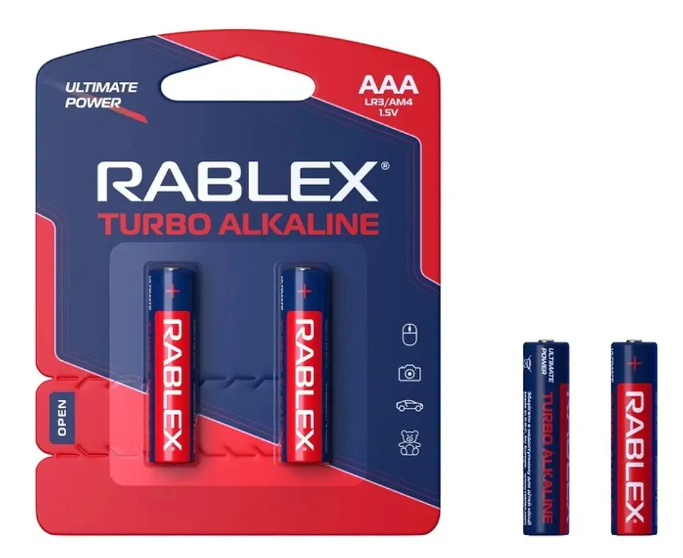 Батарейки Rablex Turbo Alkaline LR03 AAA Мініпальчикові набір з 2шт - фото 2