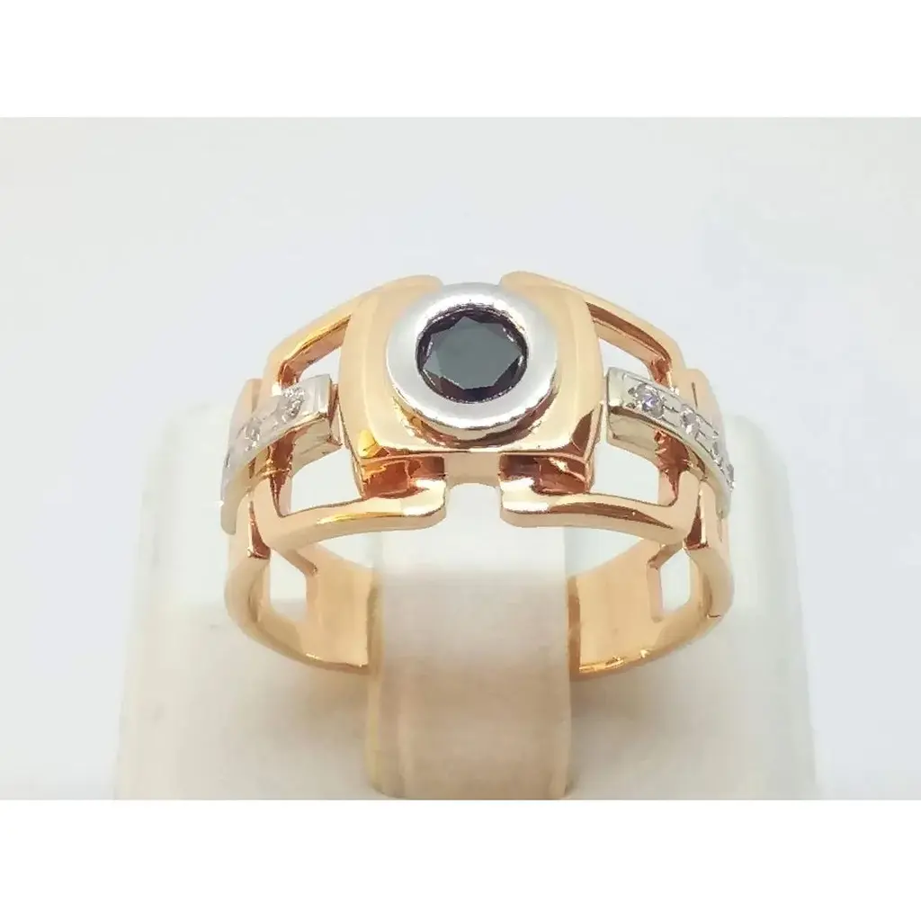 Золоте чоловіче кільце Імперія золота з фіанітами. ПЧ041І 20 - фото 4