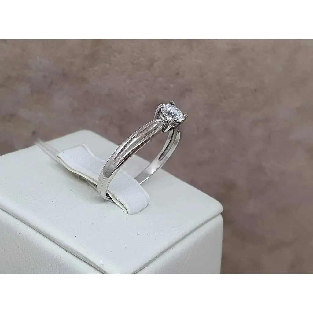 Срібне кільце Агні АРТ з фіанітом. 1235/1Р-CZ 18 - фото 4