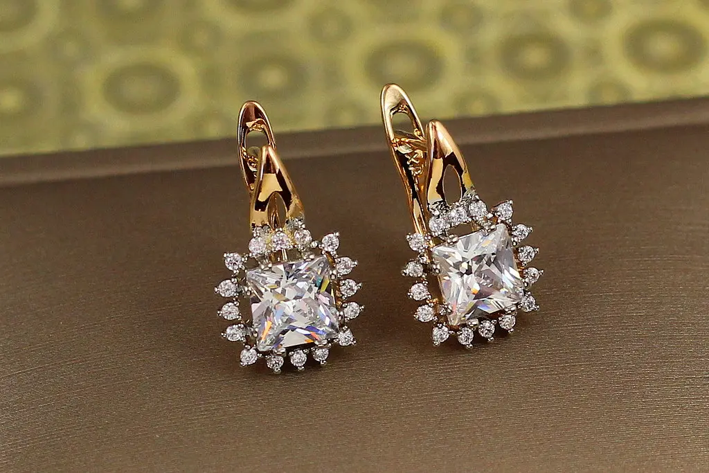 Сережки Xuping Jewelry Світлість з родієм 1,7 см золотисті