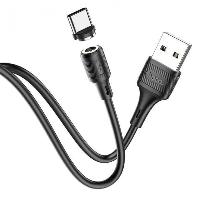 Магнітний кабель USB HOCO для зарядки чорний - фото 3