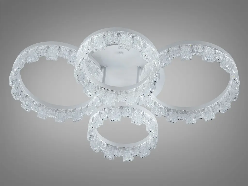 Сучасна стельова LED-люстра Diasha MX78204-2+2WH 105W, чотири кільця, 3 режими світла, 72×51 см - фото 4