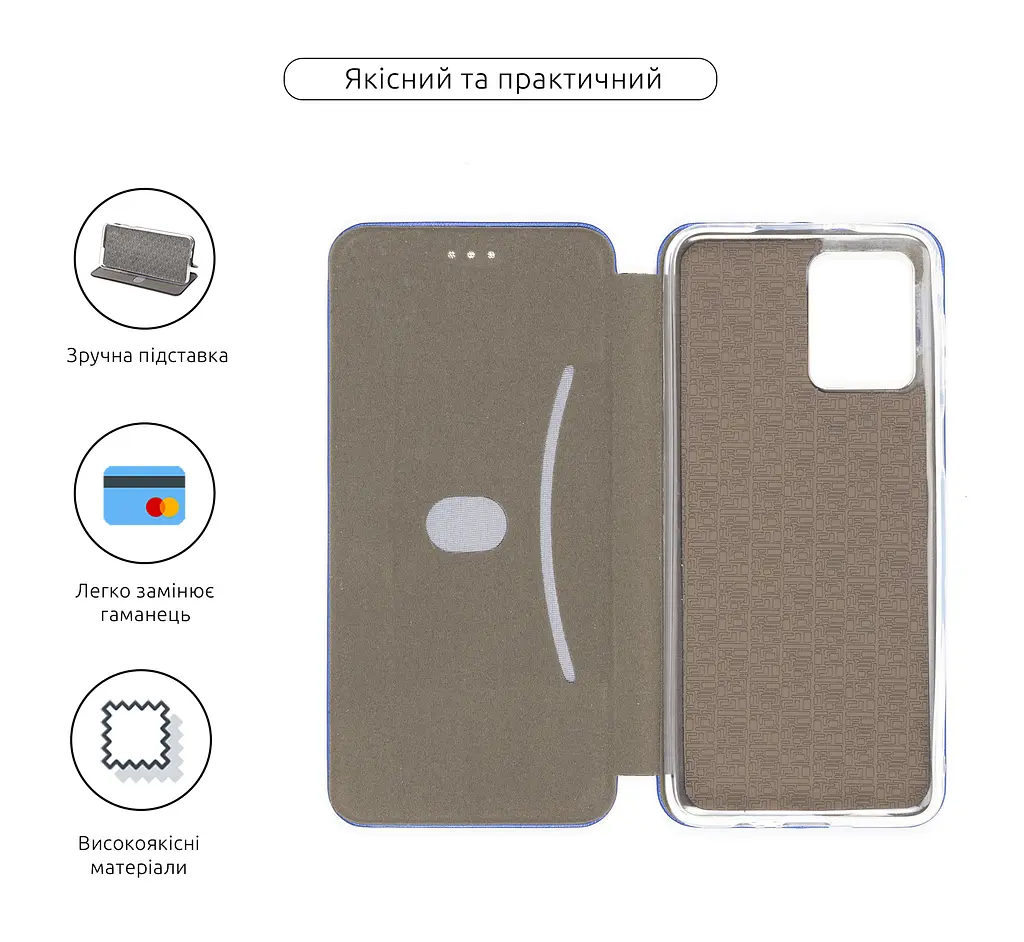 Чехол-книжка для Motorola G54 Power/G64 5G, G-Case, синий, кожаный чехол-книга из экокожи (PU) и TPU, с магнитом, с подставкой и вместительным кардхолдером, противоударный, защита всего корпуса, ArmorStandart (ARM70544) - фото 3