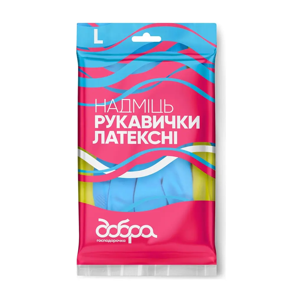 Рукавички господарські Добра Господарочка Латексні Надміць Розмір L (4820086523783)