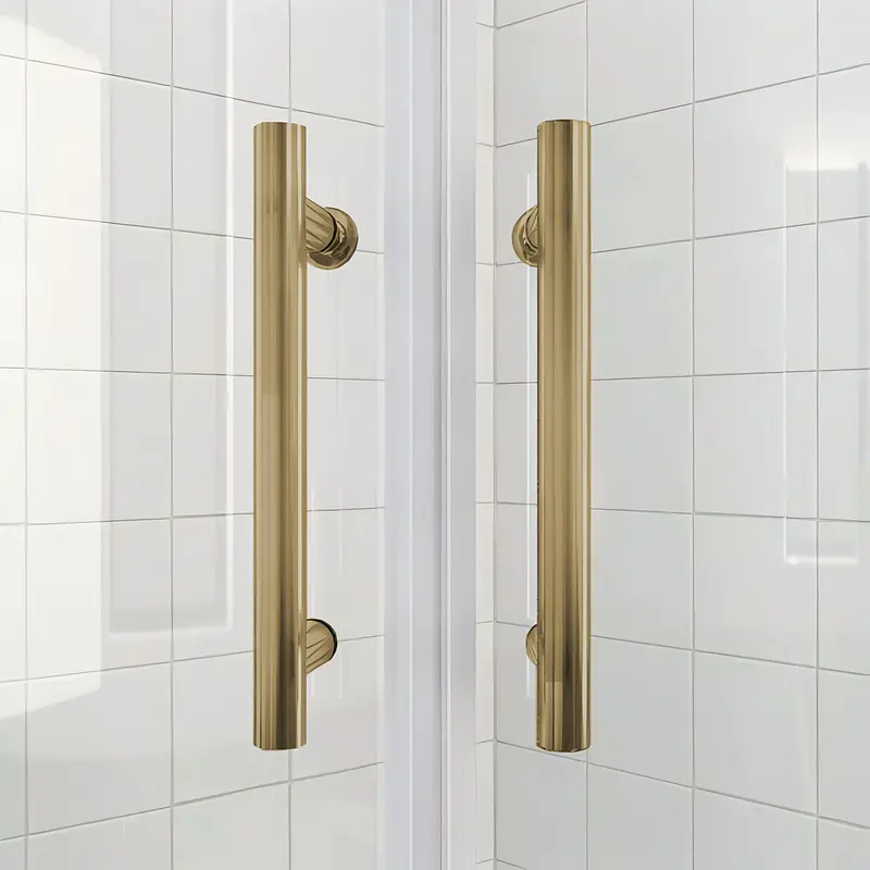 Душова кабіна без піддону Koer Sr SC04-90x90x195-TR-12 прозоре скло Easy Clean 5мм Матове золото KR5681, Золотий, прозорий, золотий - фото 7