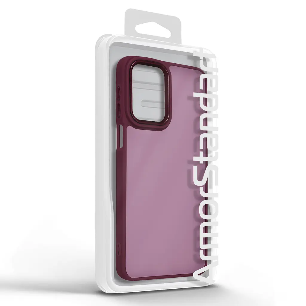 Противоударный чехол для Motorola G55 5G, Frame, бордовый, панель-накладка, термополиуретан TPU + поликарбонат PC, защита всего корпуса, защита кнопок и камеры, устойчив к деформациям, ArmorStandart (ARM81265) - фото 3
