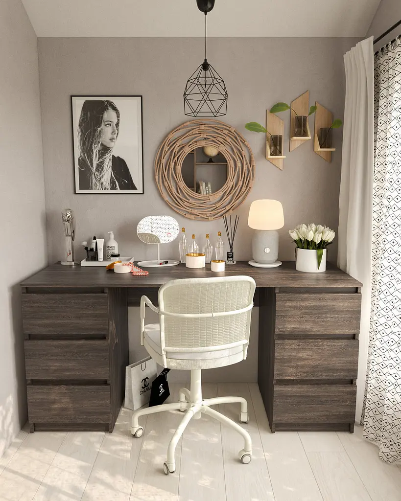 Стіл комп'ютерний з двома тумбами на 6 ящиків, письмовий стіл з ДСП FT-228 - фото 5