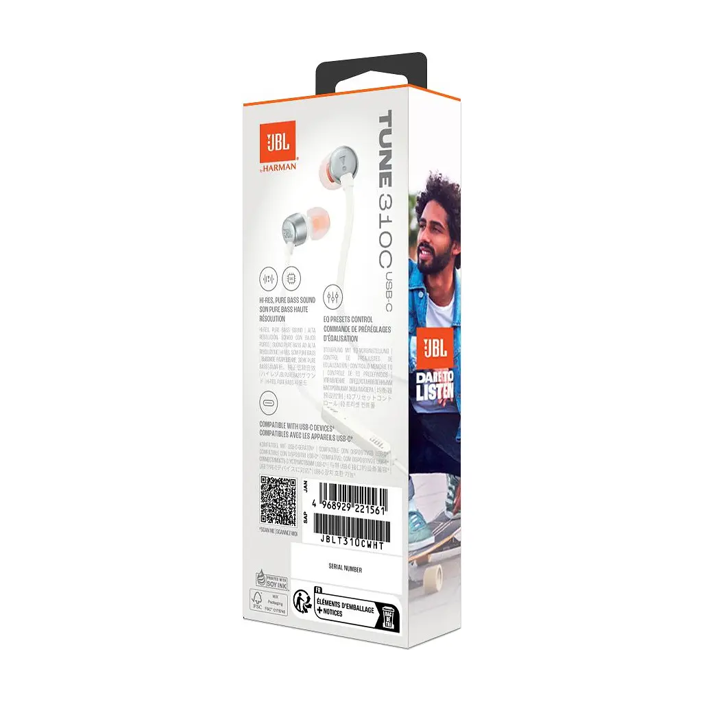 Навушники JBL Tune 310C USB-C White (JBLT310CWHT) - фото 10
