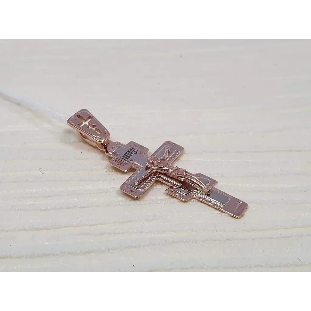 Золотий хрестик Харківська ювелірна фабрика. Розп'яття Христа. 197-МА - фото 3