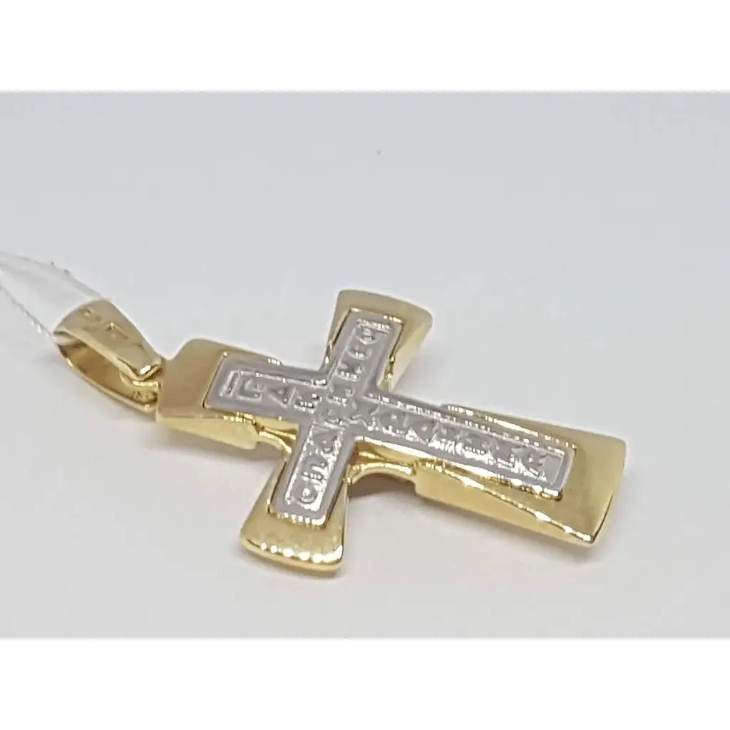 Золотий хрестик Столична Ювелірна Фабрика. Розп'яття Христа. 501041ж - фото 3