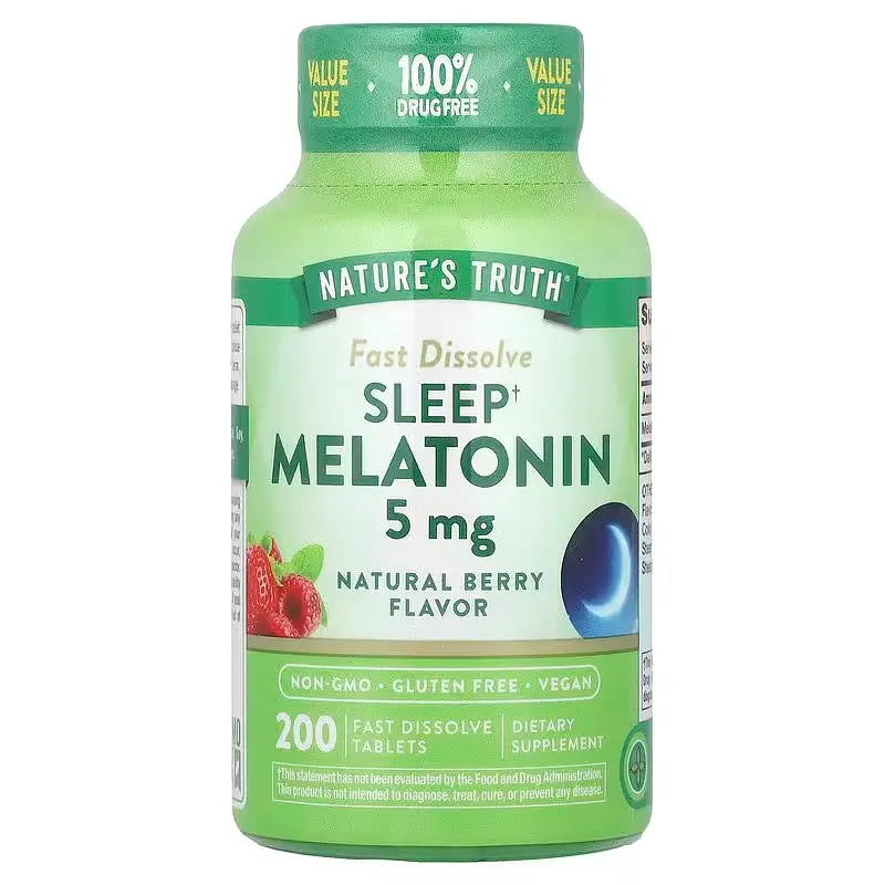 Мелатонін для сну, Sleep Melatonin, смак ягід, 5 мг, 200 швидкорозчинних таблеток Nature's Truth vit0003225