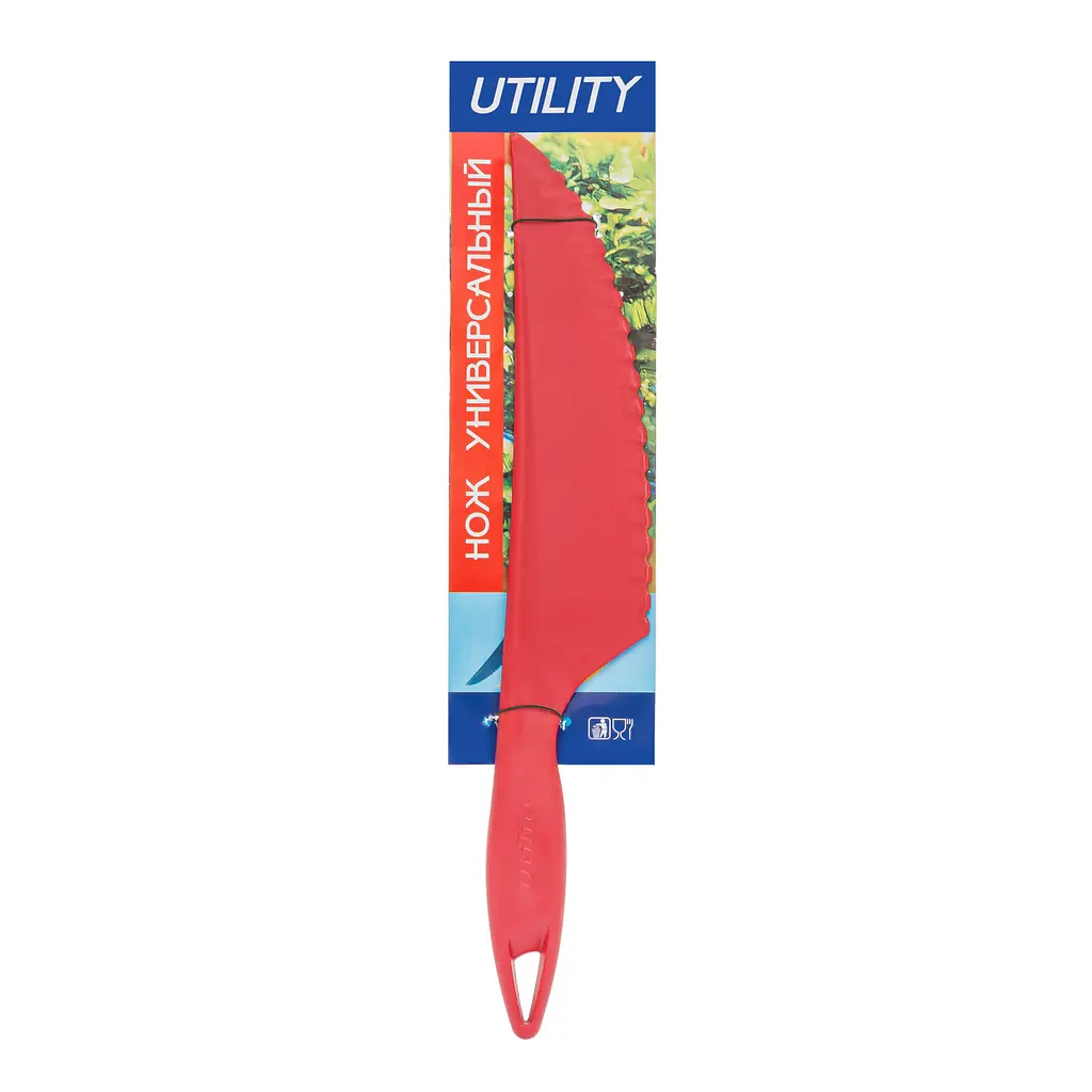 Ніж універсальний кухонний Utility 30.5 см, Kitchette Червоний 83664 - фото 2