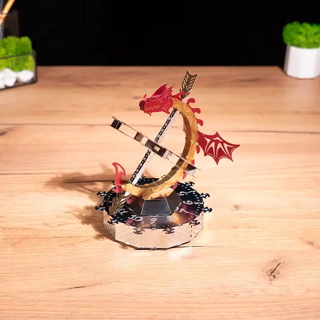 Коллекционная модель Metal Time Sun Chaser Dragon Stand Clock MT025 - фото 9