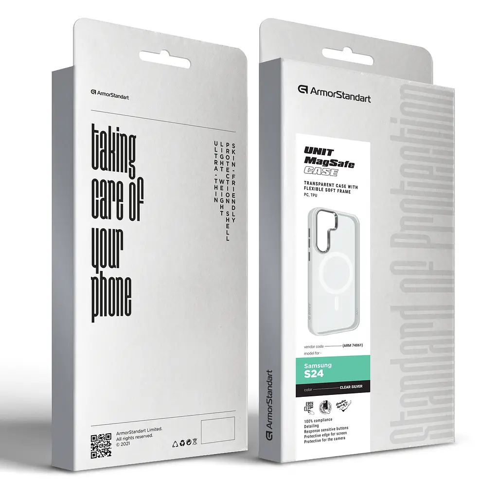 Чохол ArmorStandart Unit MagSafe для для Samsung S24 Matte Clear Silver (ARM74861) - фото 6