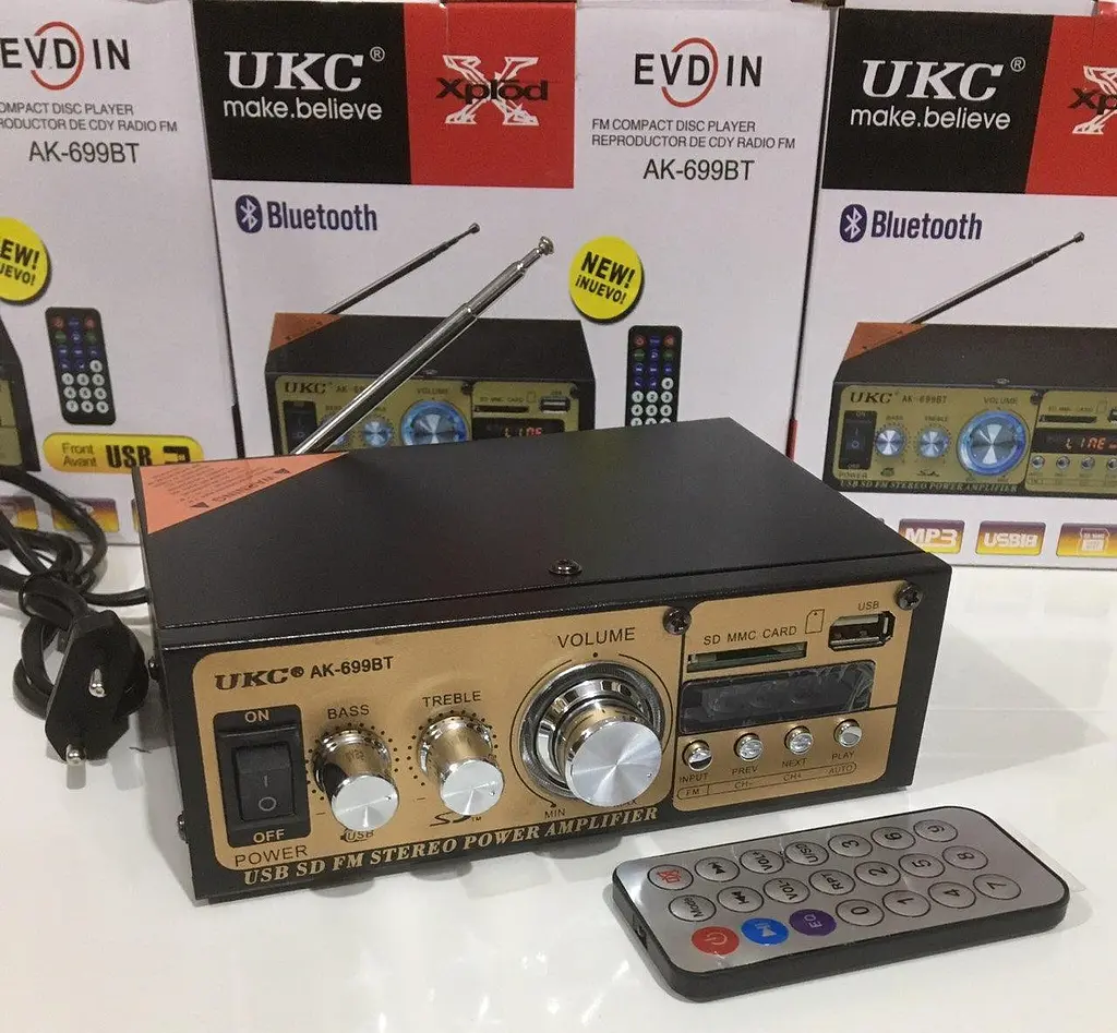 Підсилювач звуку з пультом Bluetooth 2х30 Вт. - фото 7