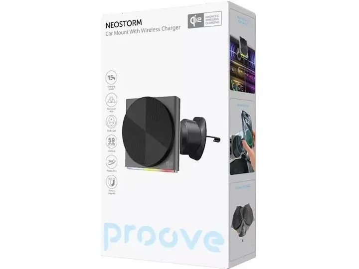 Автотримач із бездротовим зарядним Proove Neostorm Qi2 15W (WHNS15002003) сірий - фото 2