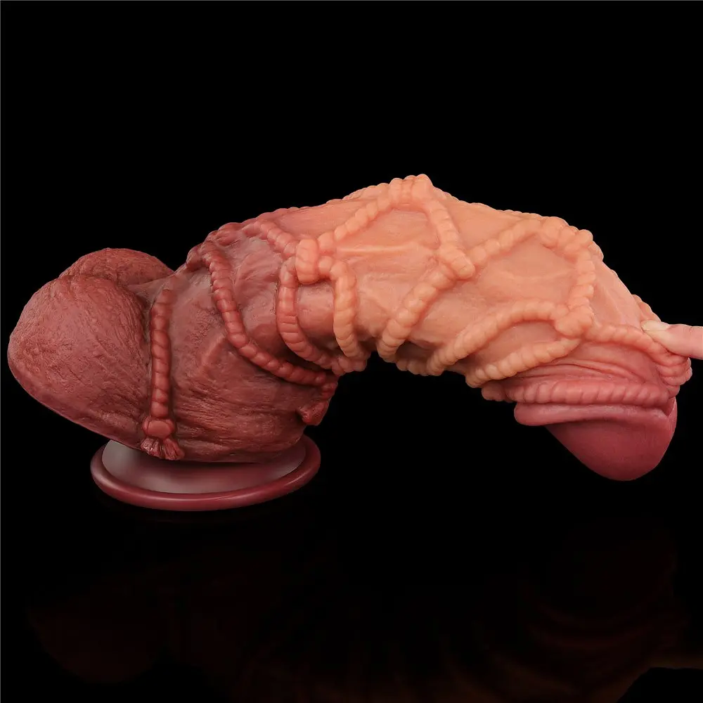 Фалоімітатор Dual-Layered Silicone Nature Cock 10.5'' 27 см коричневий - фото 8