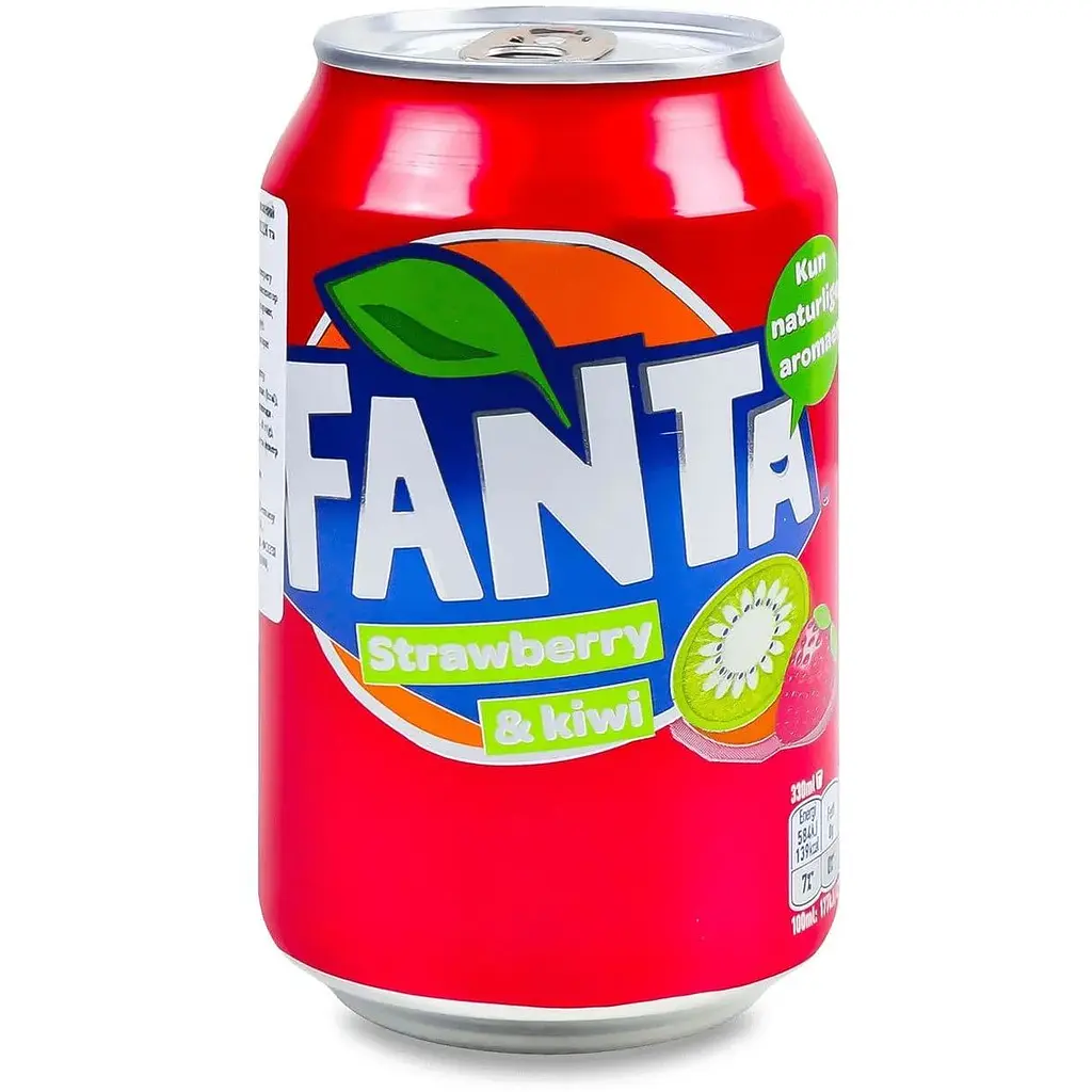 Напій Fanta strawberry kiwi зі смаком полуниця ківі газований 330 мл