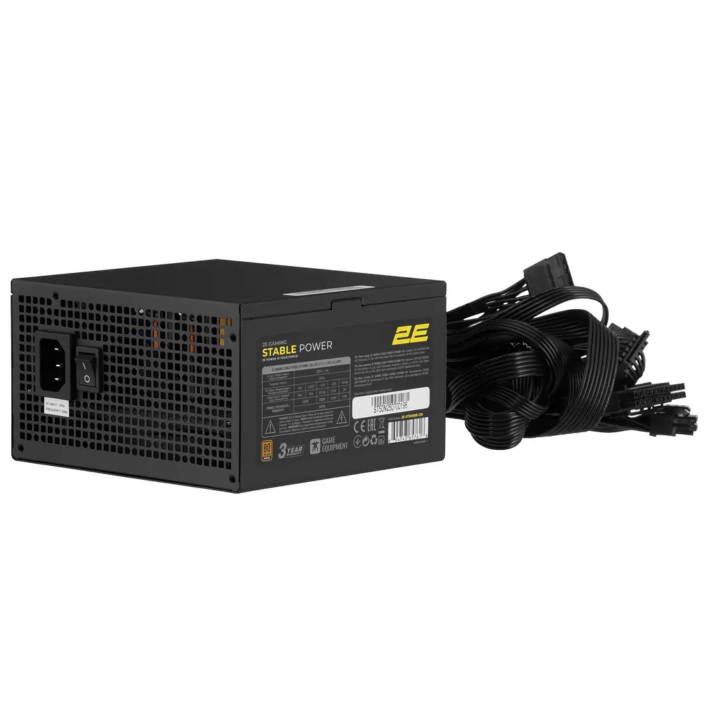 2E Gaming Блок живлення 2E GAMING Stable Power ATX3.1 (500W), >85%, 80+ Bronze, 120мм, 1xMB 24pin(20+4), 2xCPU 8pin(4+4), 3xMolex, 6xSATA, 2xPCIe 8 - фото 5