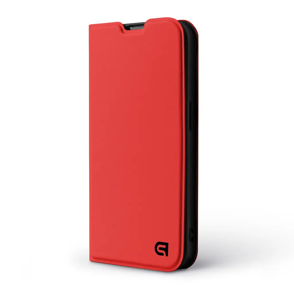 Чехол-книжка для Realme C63 4G/C61 4G, OneFold Case, красный, из экокожи (PU) и TPU, с магнитом, с подставкой и отделением для карт, трансформируется в подставку, противоударный, защита всего корпуса, ArmorStandart (ARM80939) - фото 2