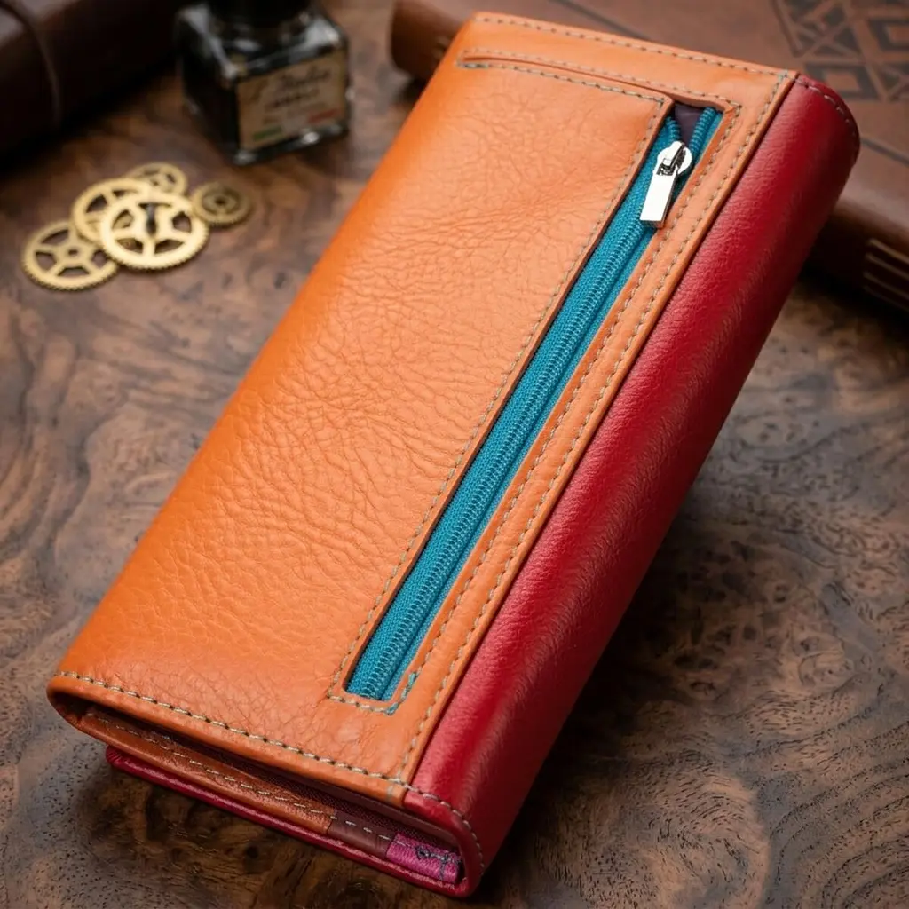 Великий гаманець для прекрасних жінок із натуральної шкіри ST Leather 22518 різнокольоровий - фото 4